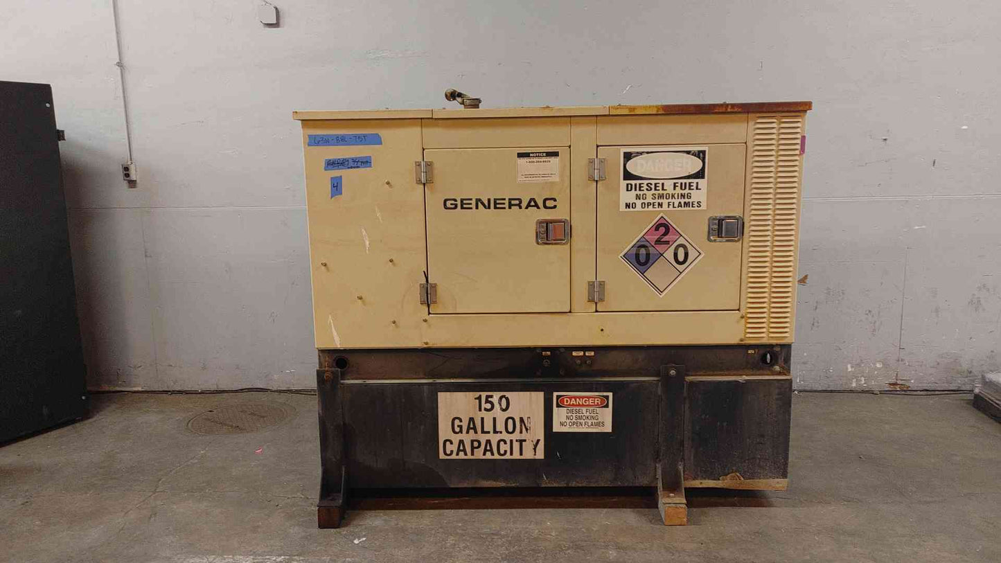 35KW Generac 93A01735-S 120/240 1PH Diesel Generator 1187Hrs 109788