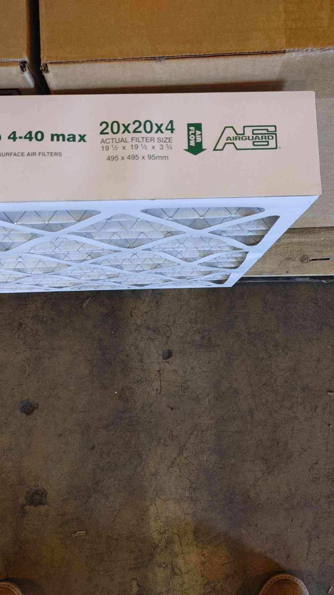 New Box of 6 Air Guard DP Max 20×20×4 MERV 8 Air Filter 0450403(SKU: 109885)