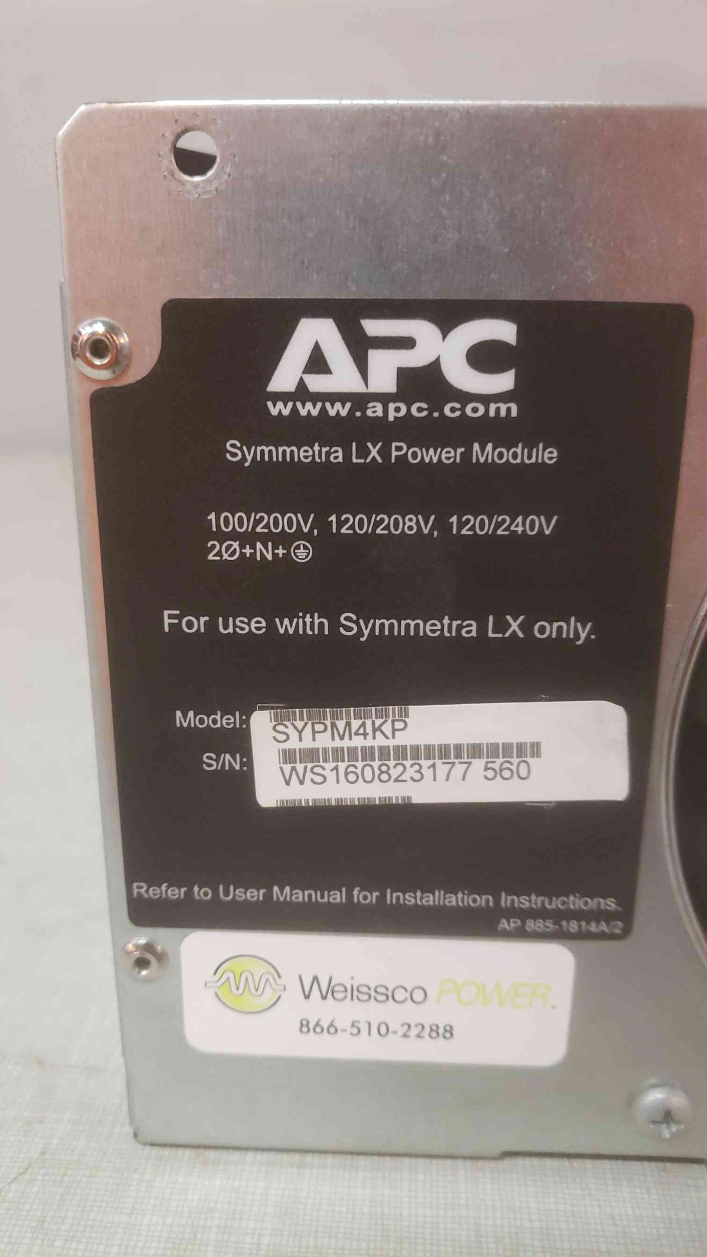AS-IS APC 100/200V, 120/208V, 120/240V Symmetra LX Power Module SYPM4KP (SKU: 109914)
