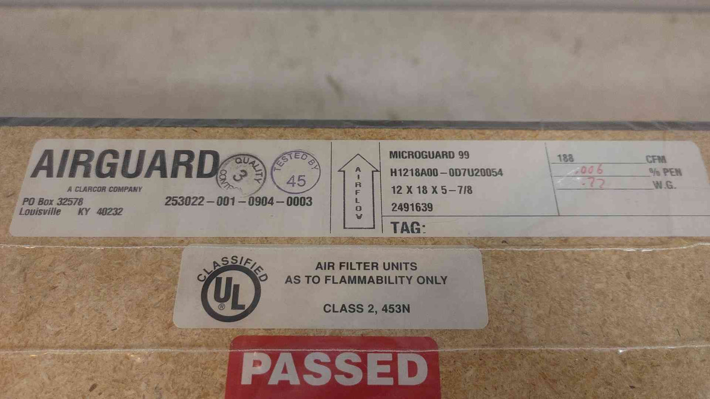 New AIRGUARD Air Filter MICROGUARD 99 ( SKU: 110044)