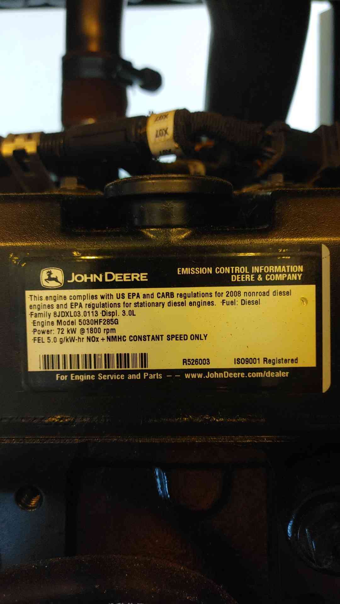 60KW Generac John Deere 5030 Diesel Generator 1PH 685Hrs (SKU: 110178)