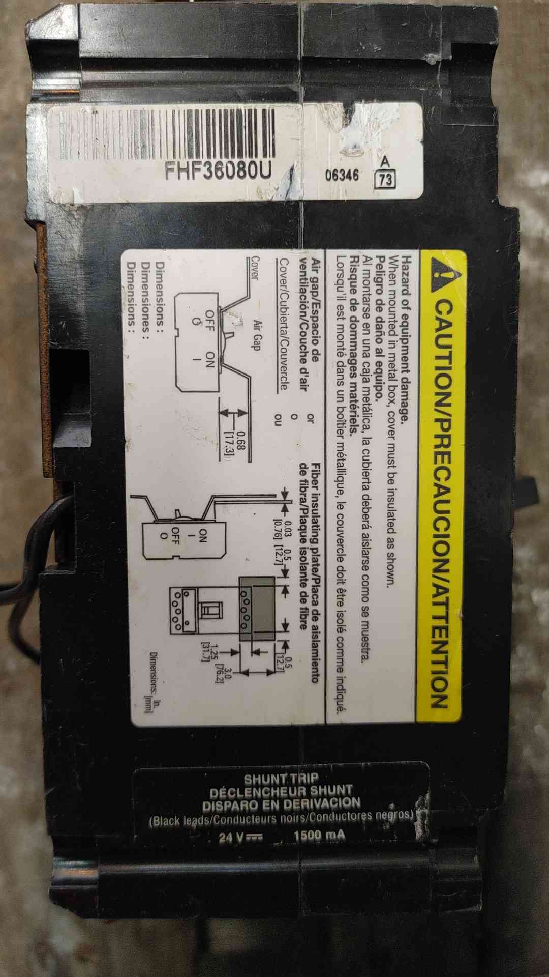 Square D Circuit Breaker FAL340806168 80A 3POLES 480V (SKU: 110243)