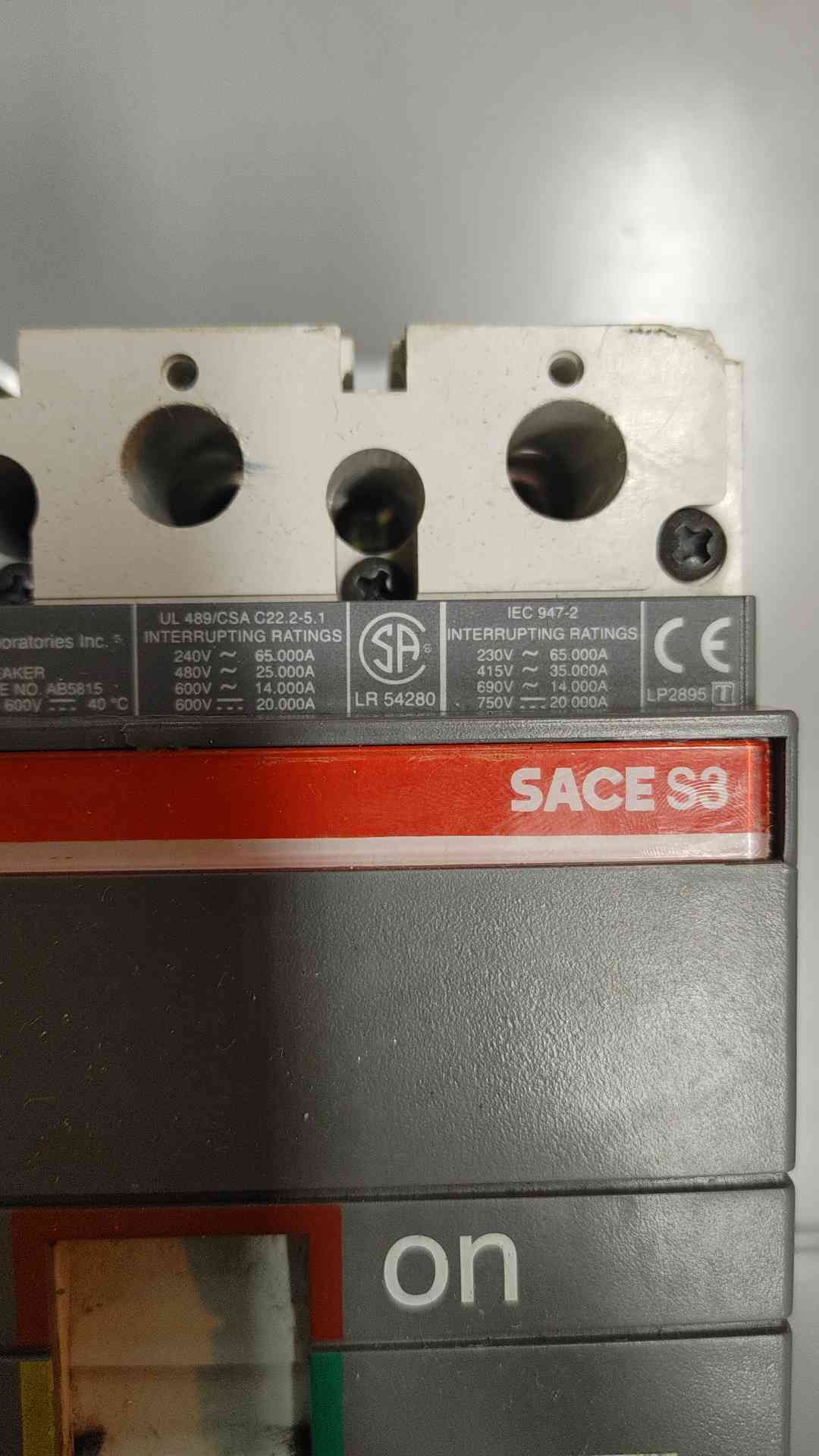 ABB SACE S3 Circuit Breaker Protector 70A 3POLES 600V (SKU: 110246)