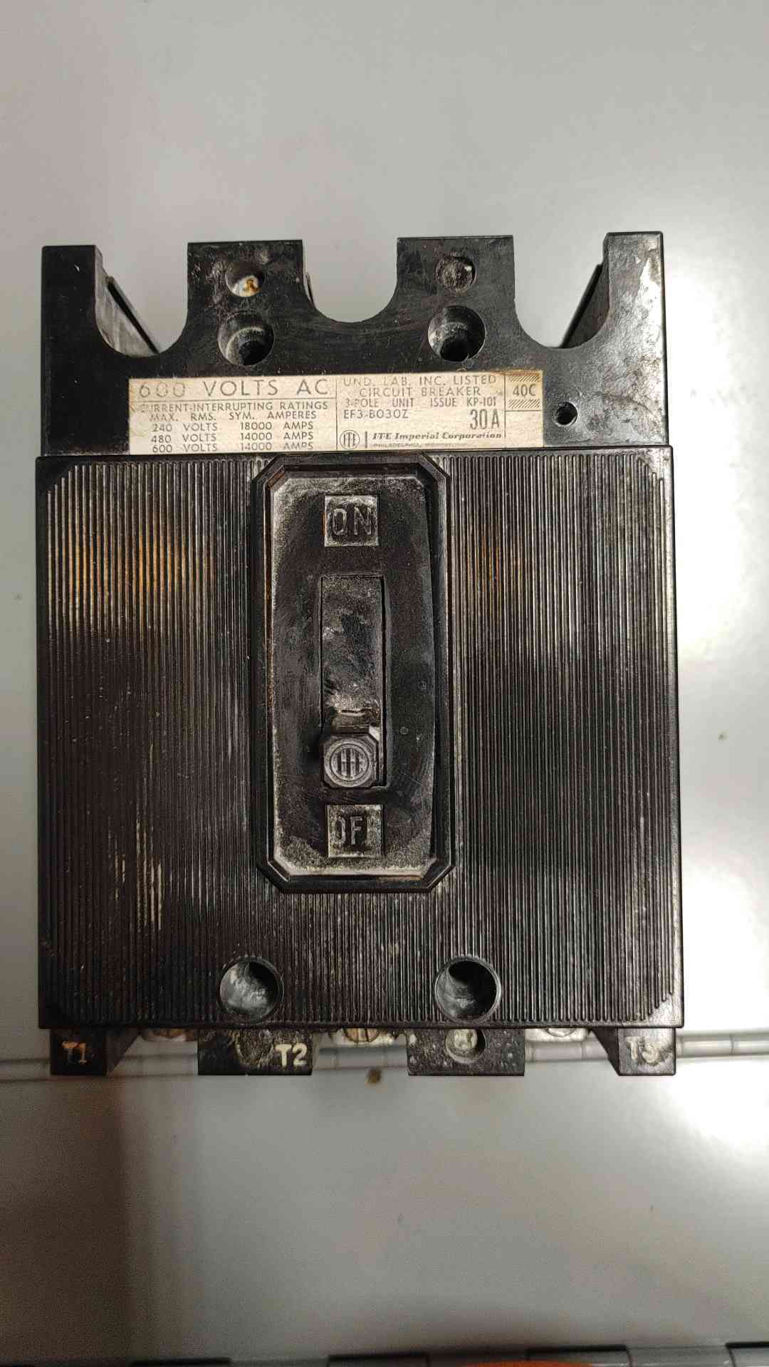 ITE Imperial Corporation Circuit Breaker 30A 3POLES 600V (SKU: 110228)