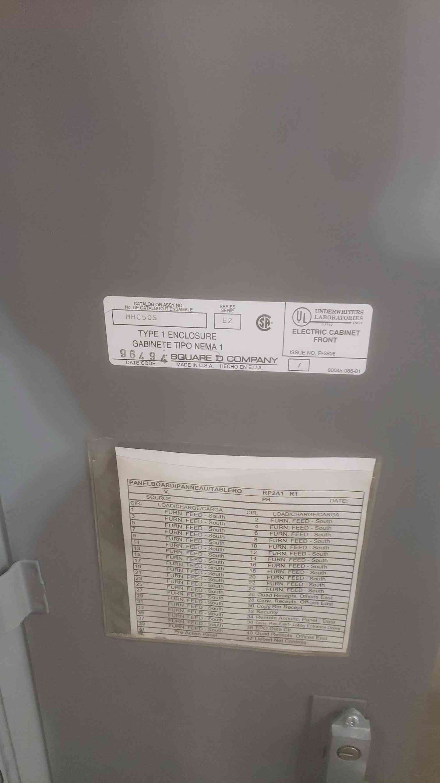SQUARE D 225A 120/240V 3PH 4W NQOD Panelboard with Main (SKU: 110591)