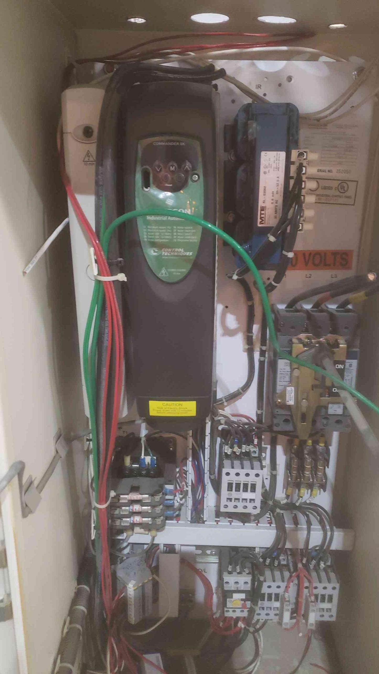 Emerson 480V Industrial Automation Control Panel 7.5 HP 3ph VFD