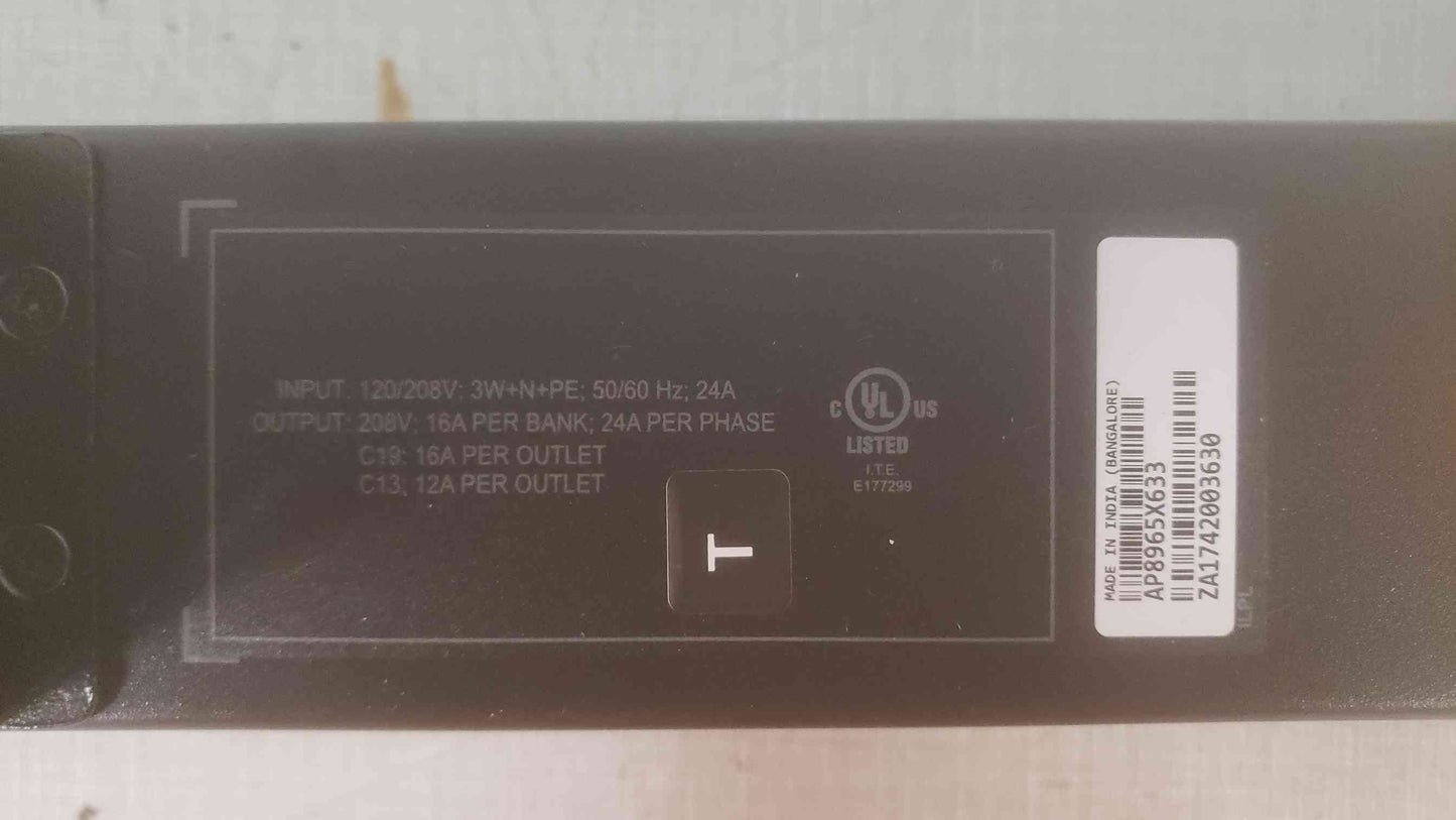 APC 120/208V 21 Port PDU Strip AP8965 X633 (SKU: 110737)