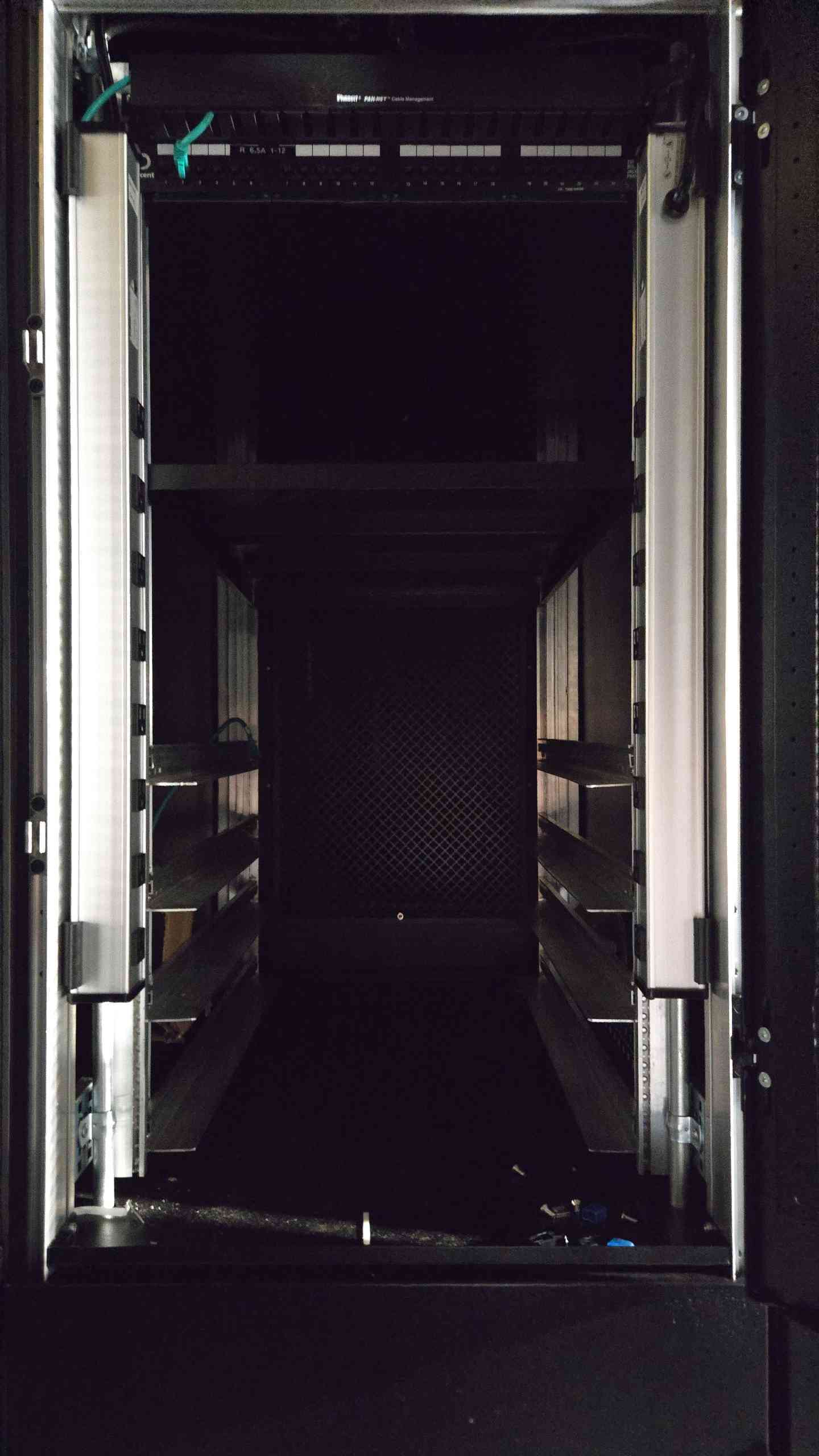 42U Colo Dual Compartment Server Rack 2 Cabinets Top/Bottom with PDU Strips