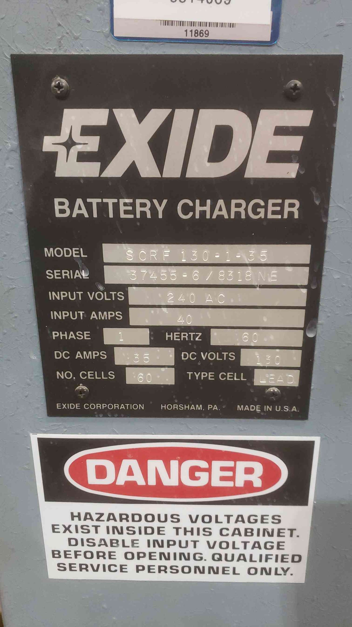 EXIDE Battery Charger SCRF-130-1-35 (SKU: 111020)