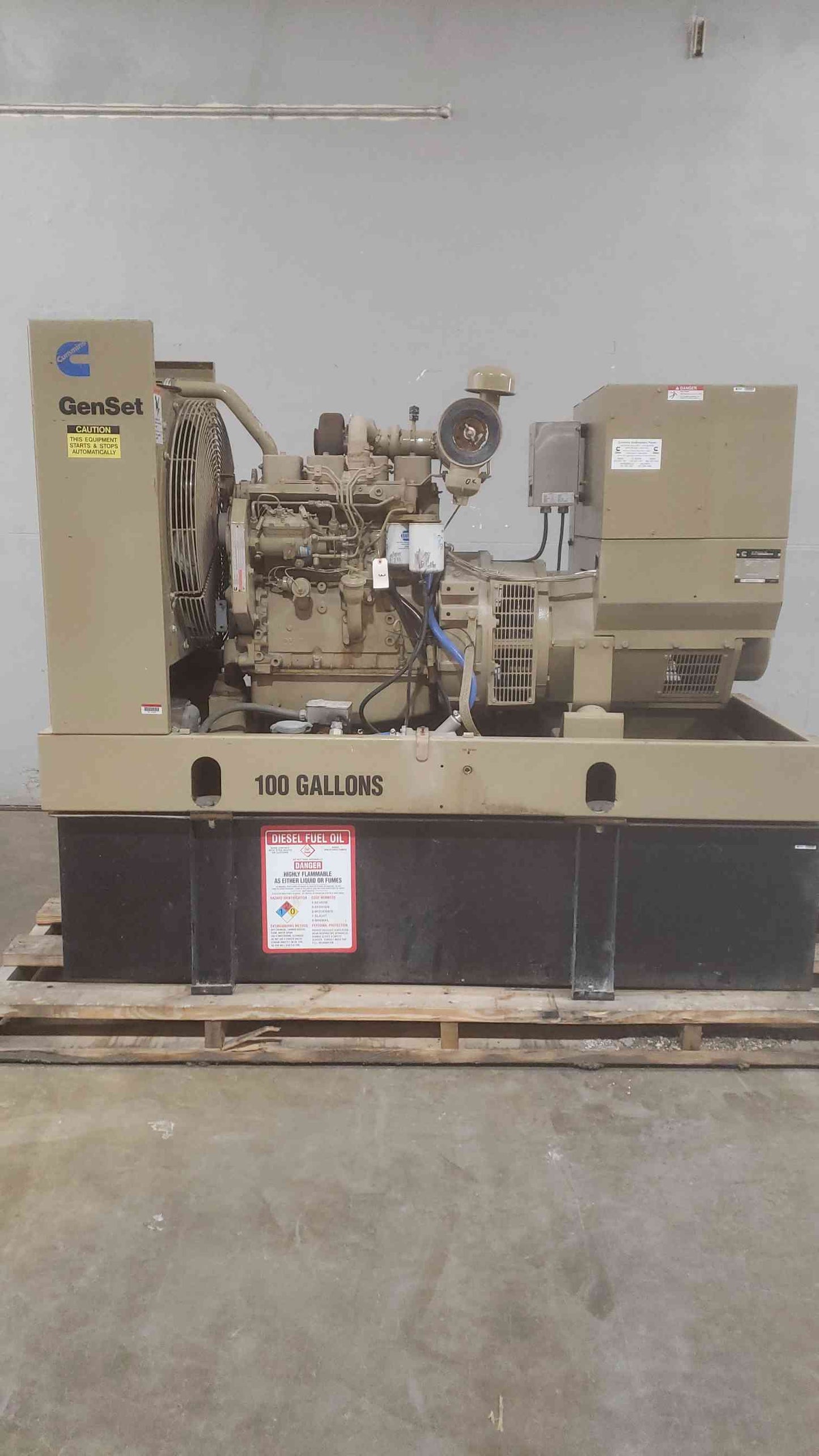 AS IS 50KW Cummins 1&3PH Diesel Generator 793.1Hrs 4BT-3.9 (SKU: 111005)
