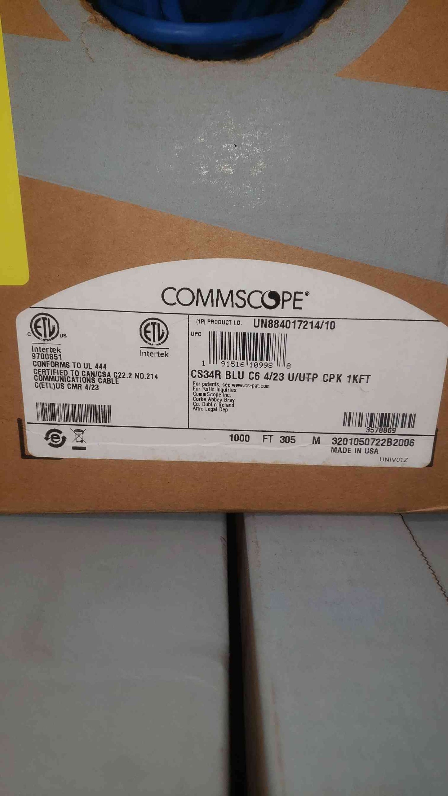 CommScope Open Roll Cat 6 Wire UN884017214/10 (SKU: 111758)