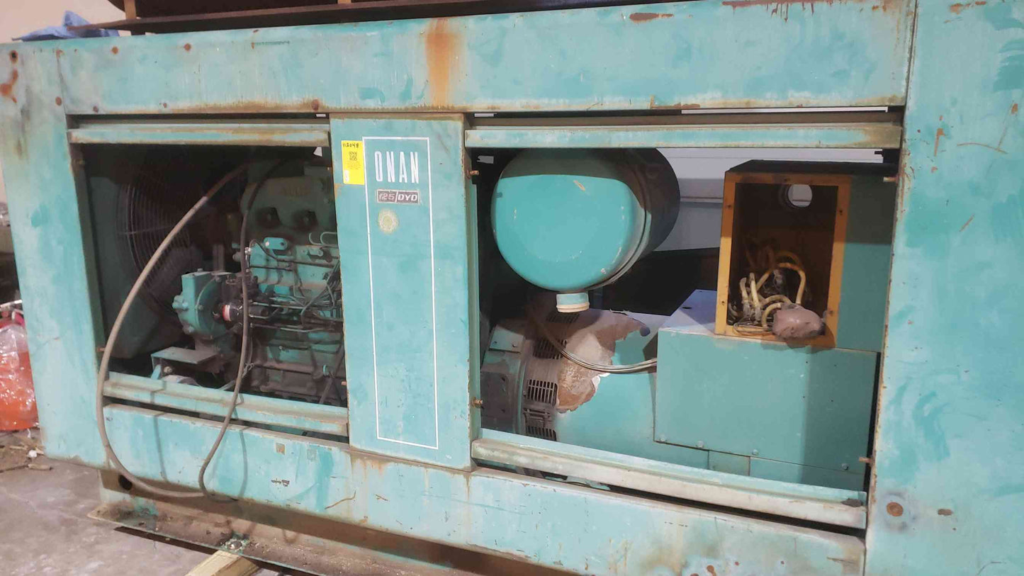 125KW Onan Diesel Generator 125.ODYD-15R/20904H 1&3PH Diesel 819 Hrs. TESTED(SKU: 112048)