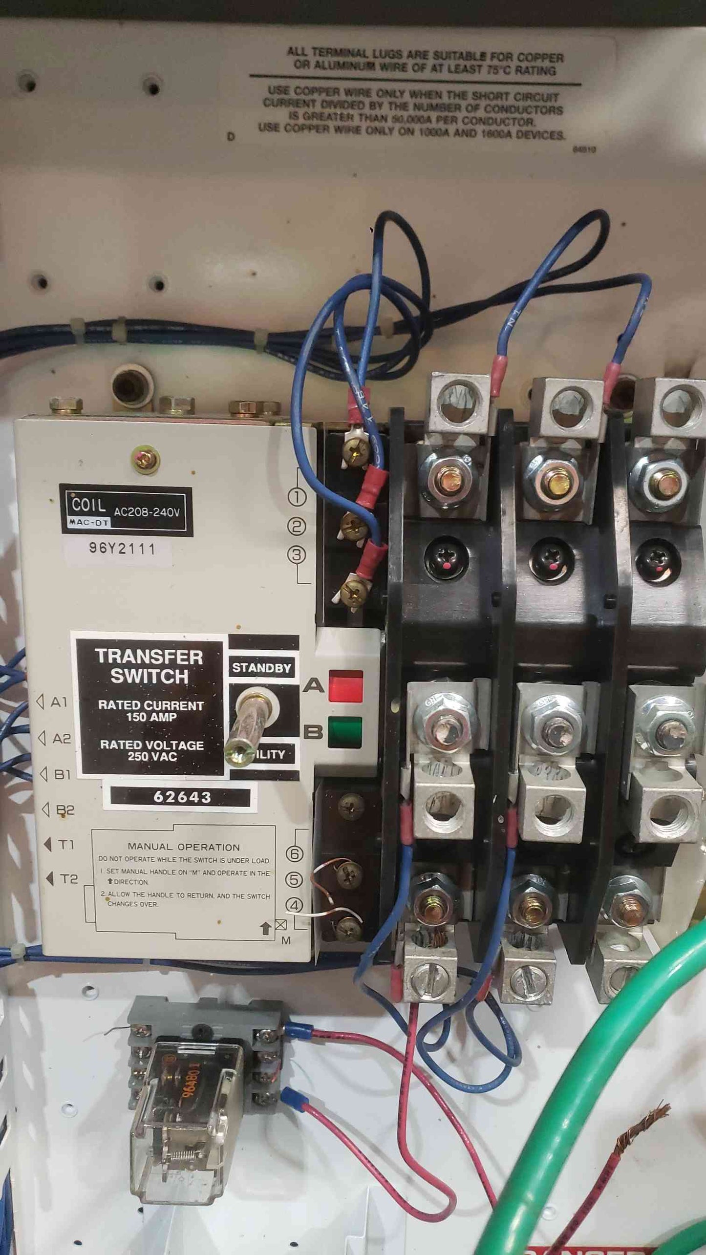 Generac 150 Amp Automatic Transfer Switch 120/240V Single Phase ATS 96A05509-W Enclosed Industrial