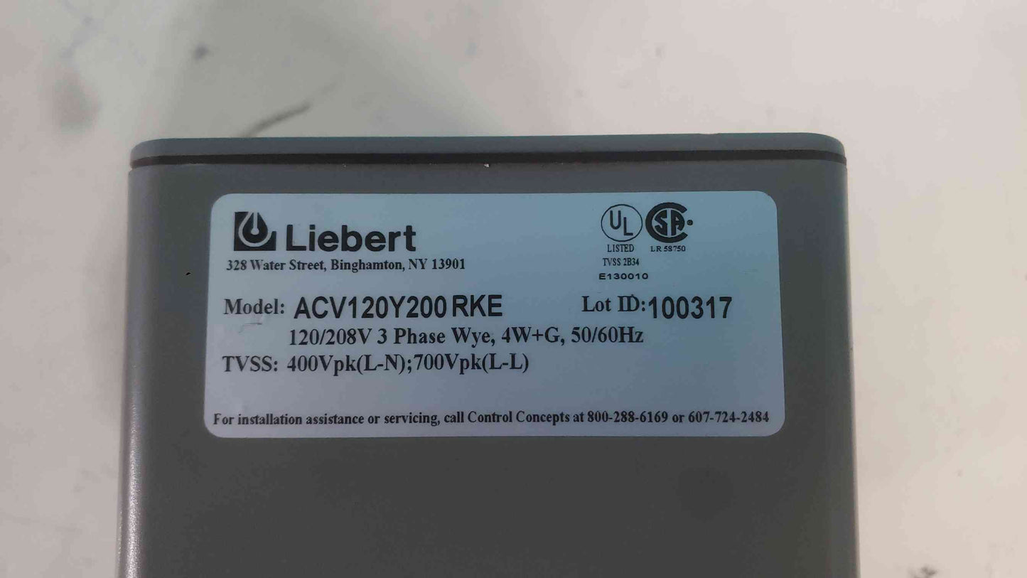 Liebert AccuVar ACV120Y200RKE 3 Phase 120/208V Surge Suppressor Protective Device (SKU: 113396)