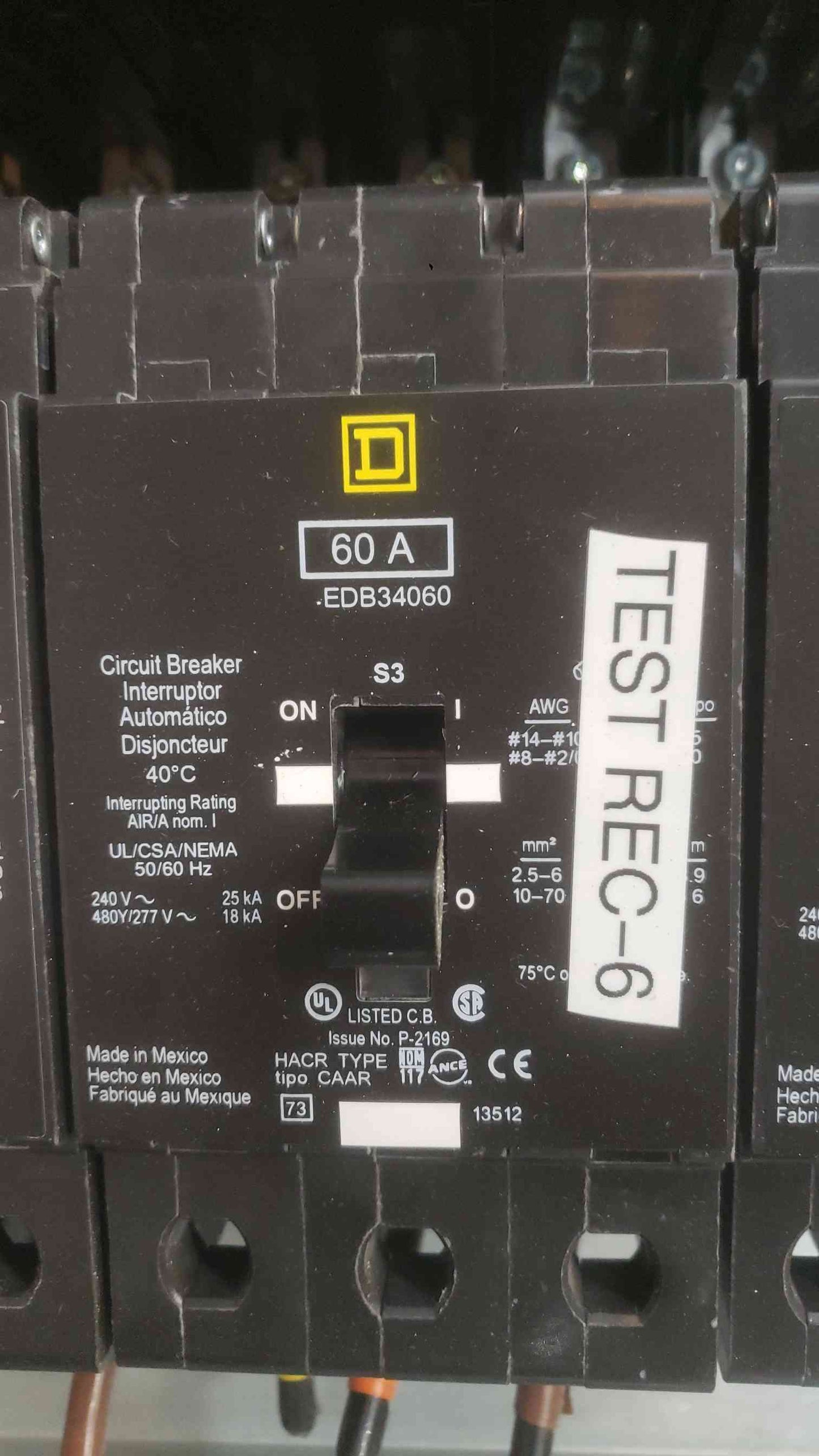 Square D NF 400A 480V 3 Phase Panelboard Interior Box LAL36400MB EDB Breakers