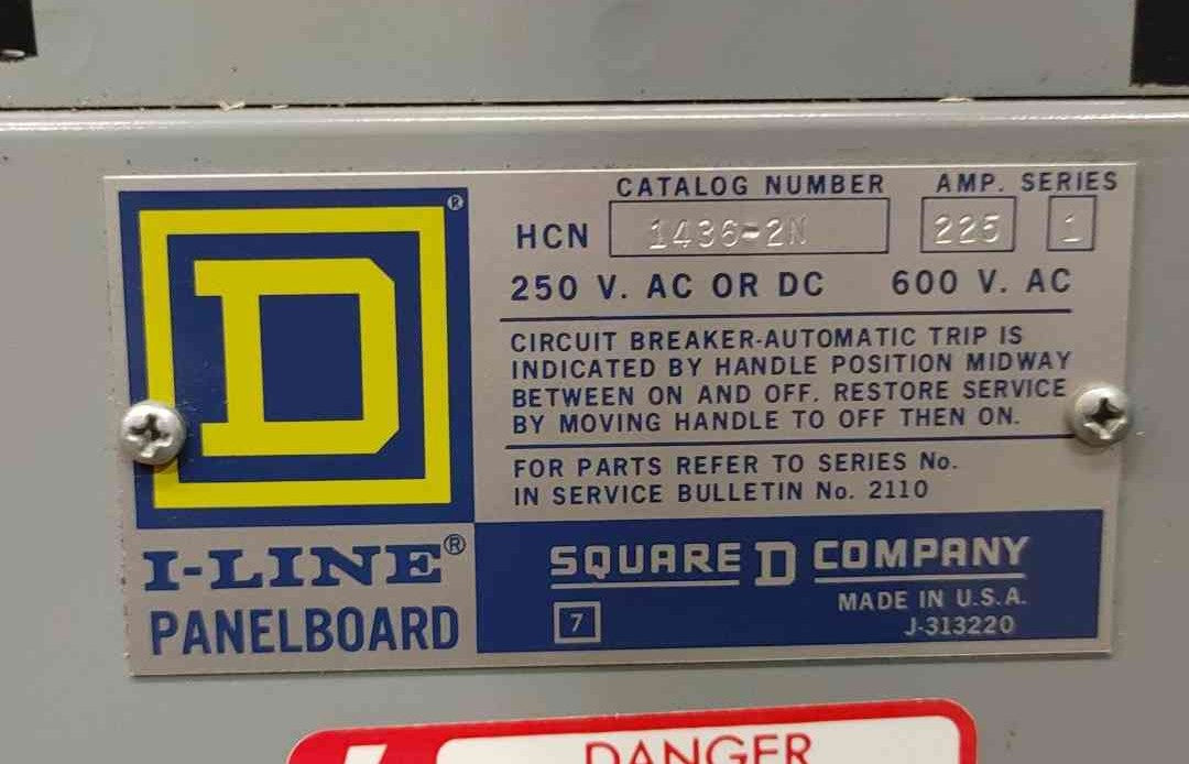 Square D I-Line Panelboard HCN1436-2N 225A 600V 3PH Enclosure & Frame Assembly