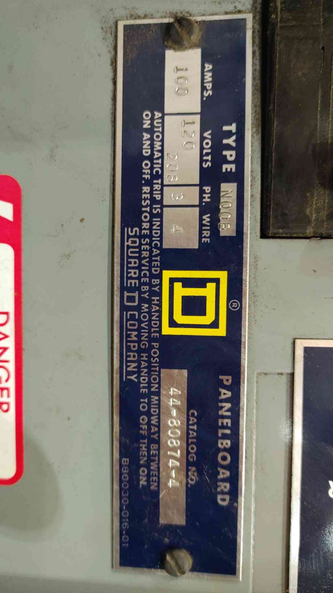 Square D NQOB 100A 120/208V 3PH Panelboard Load Center w/ QOB Bolt-On Breakers