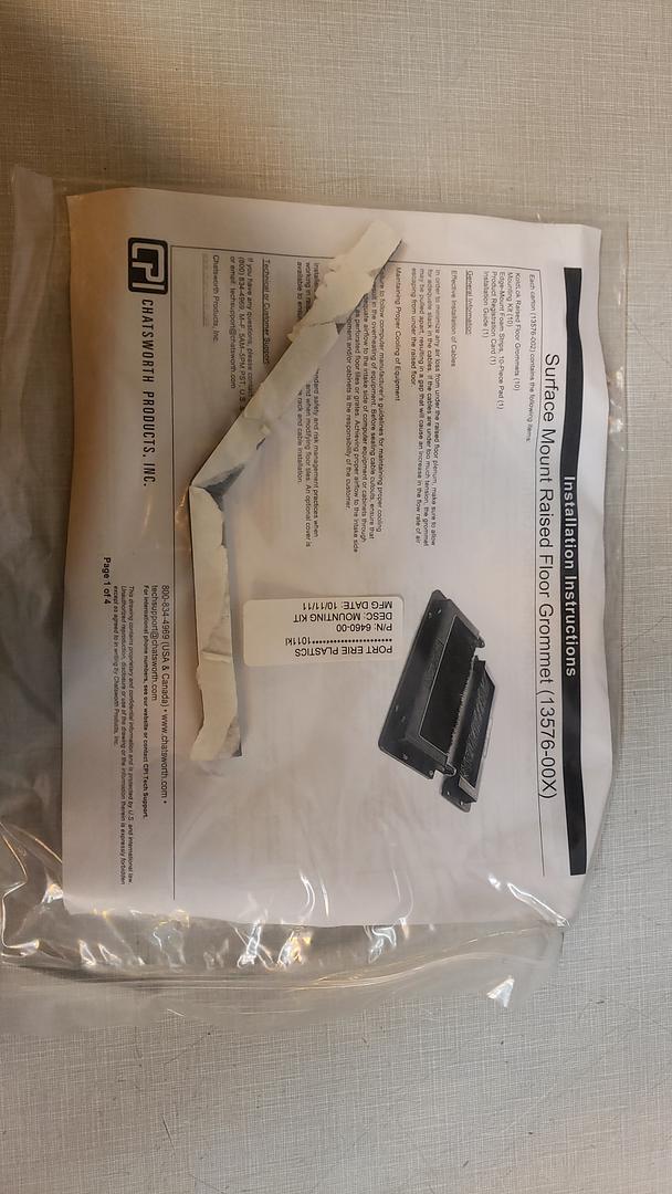 CPI KoldLok 13576-001 Surface Mount Raised Floor Brush Grommet 2020-02