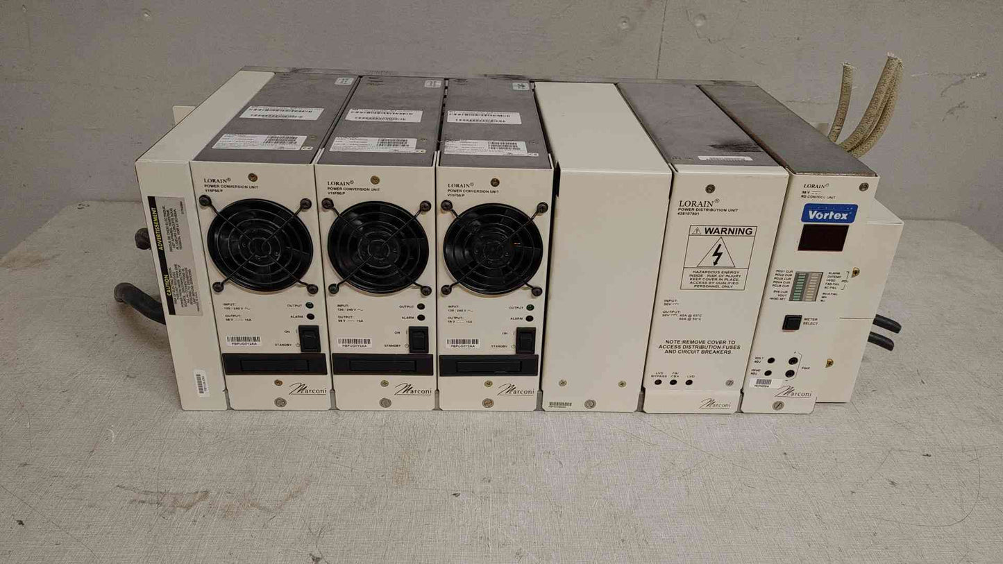 Lorain Vortex Power System Model V75CAB 48V Rectifiers & Shelf Marconi (108908)