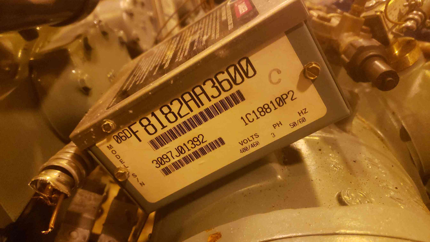 Carlyle Compressor F8182AA3600 6.5 HP, 460V, 3-phase, 60Hz semi-hermetic reciprocating compressor 2 Mast (SKU: 109217)