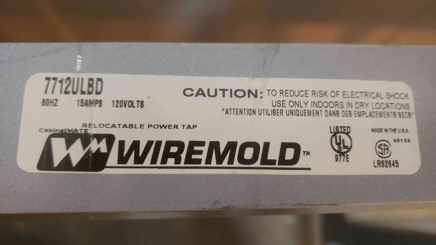 Wiremold 15A 120V 12 Port PDU Strip 7712ULBD (SKU: 109671)