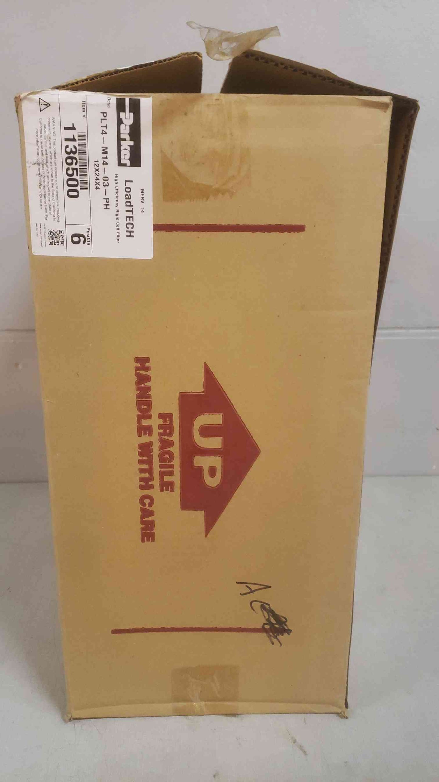 NEW Box of 6 Parker 12x24x4 Merv 14 Loadtech Rigid Cell Filter 1136500 (SKU: 109872)