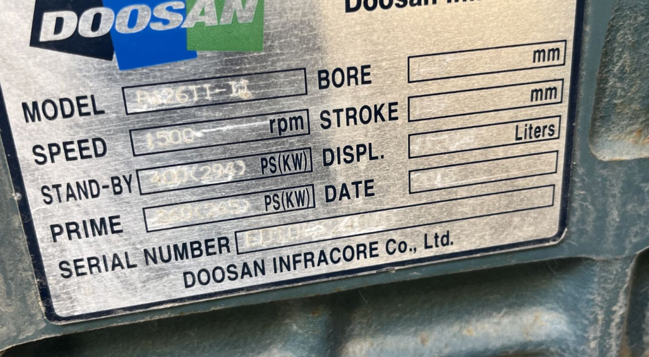 325KW Tradewinds Doosan Diesel Generator 1&3PH 78 Hrs Tested