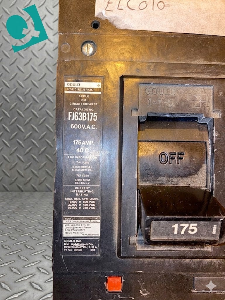 175A GOULD ITE FJ63B175 3 Pole Circuit Breaker(S6LLST1447)