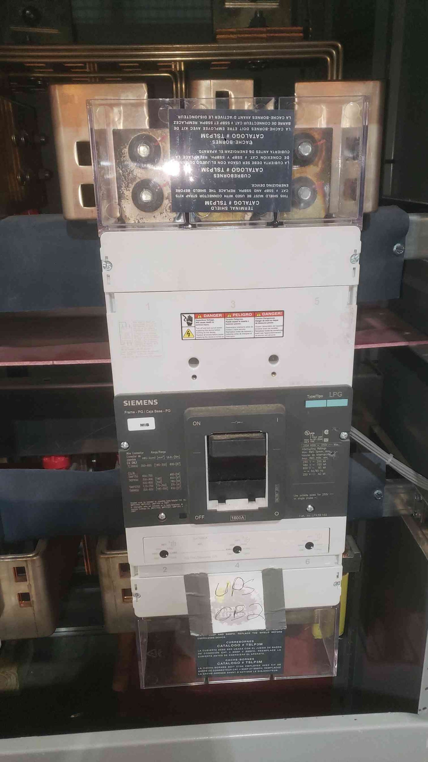 Siemens SB3 1600A 480V 3PH Maintenance Bypass Switchboard Cabinet LPX3B160 MBS