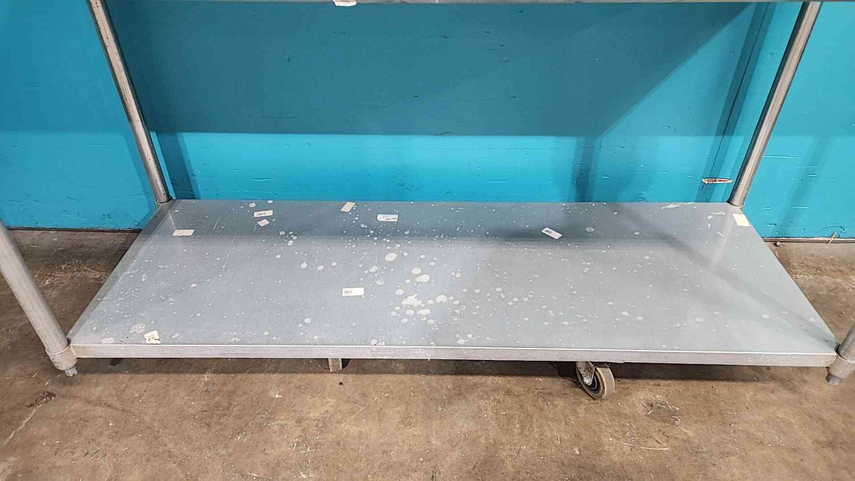 6ft Stainless Steel Commercial Prep Table Workstation Backsplash Undershelf Wheels