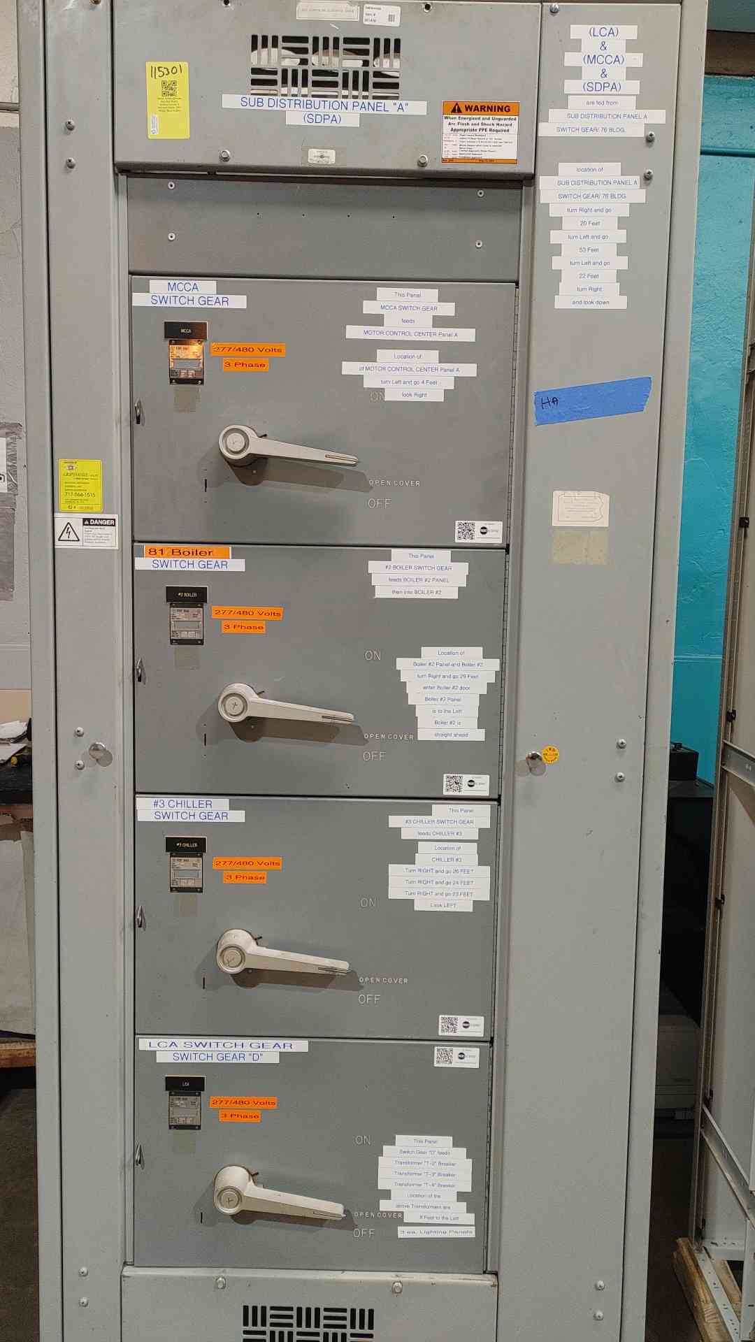 Westinghouse Five Star Motor Control Center MCC Cabinet 600A 460V 3PH 3 Section