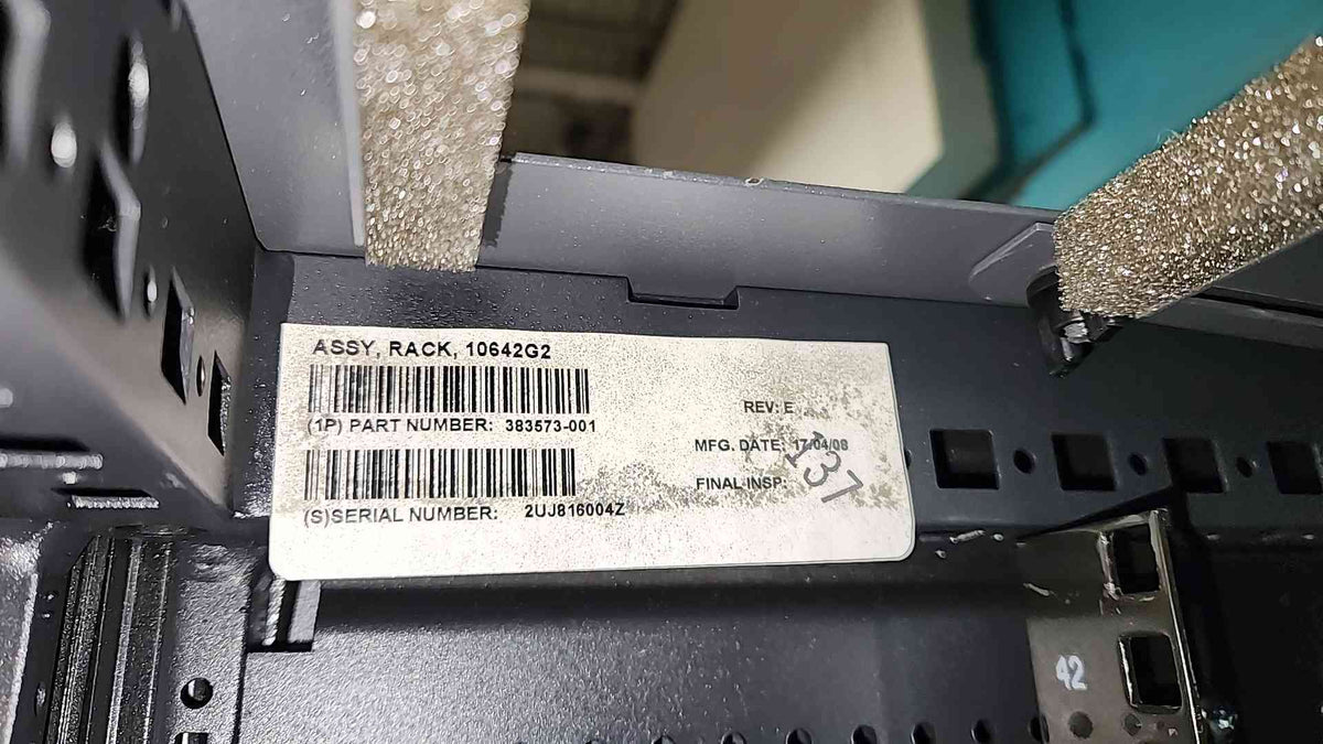 HP 10642G2 42U Server Rack Cabinet Enclosure 383573-001 Front & Rear Mesh Doors