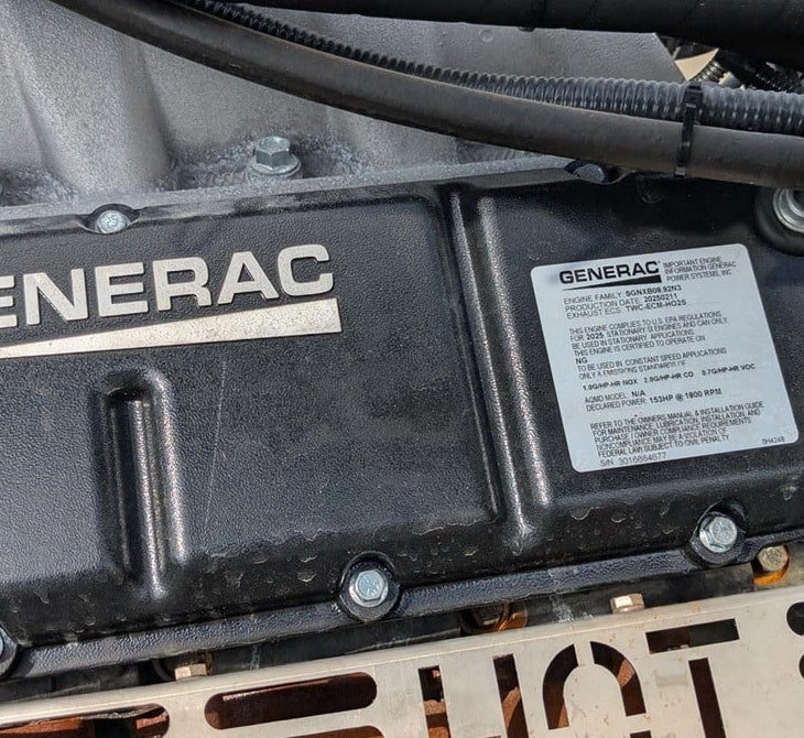 NEW 2025 Generac 100 kW LP Natural Gas Generator Open Skid 3PH 1 Hour - GTCH1042