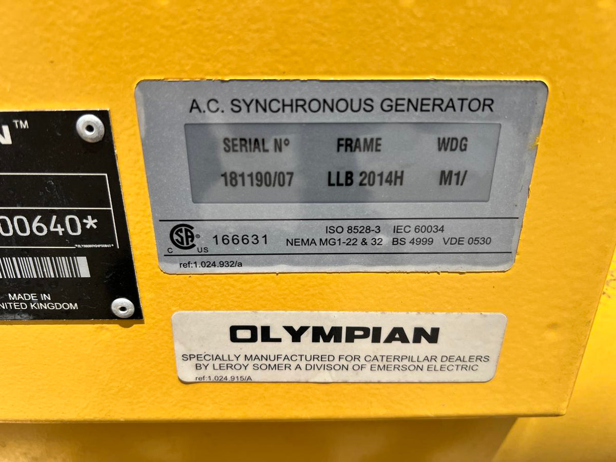 60 kW CAT Generator End, 120/240 Volt, 1 Phase, 750 Hours since new