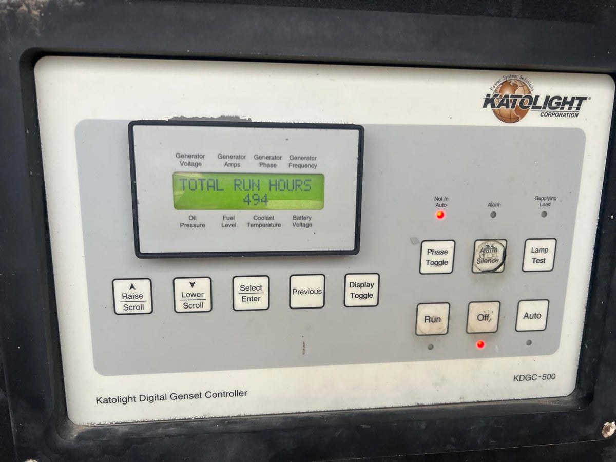 150 kW Katolight Portable Generator, with Voltage Selector Switch 6.8 Liter John Deere Engine, Year – 2005, 494 Hours