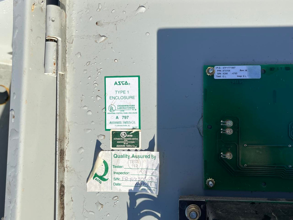 Asco 104 Amp Transfer Switch, 480 volts, 3 Phase, Type 1 Enlcosure