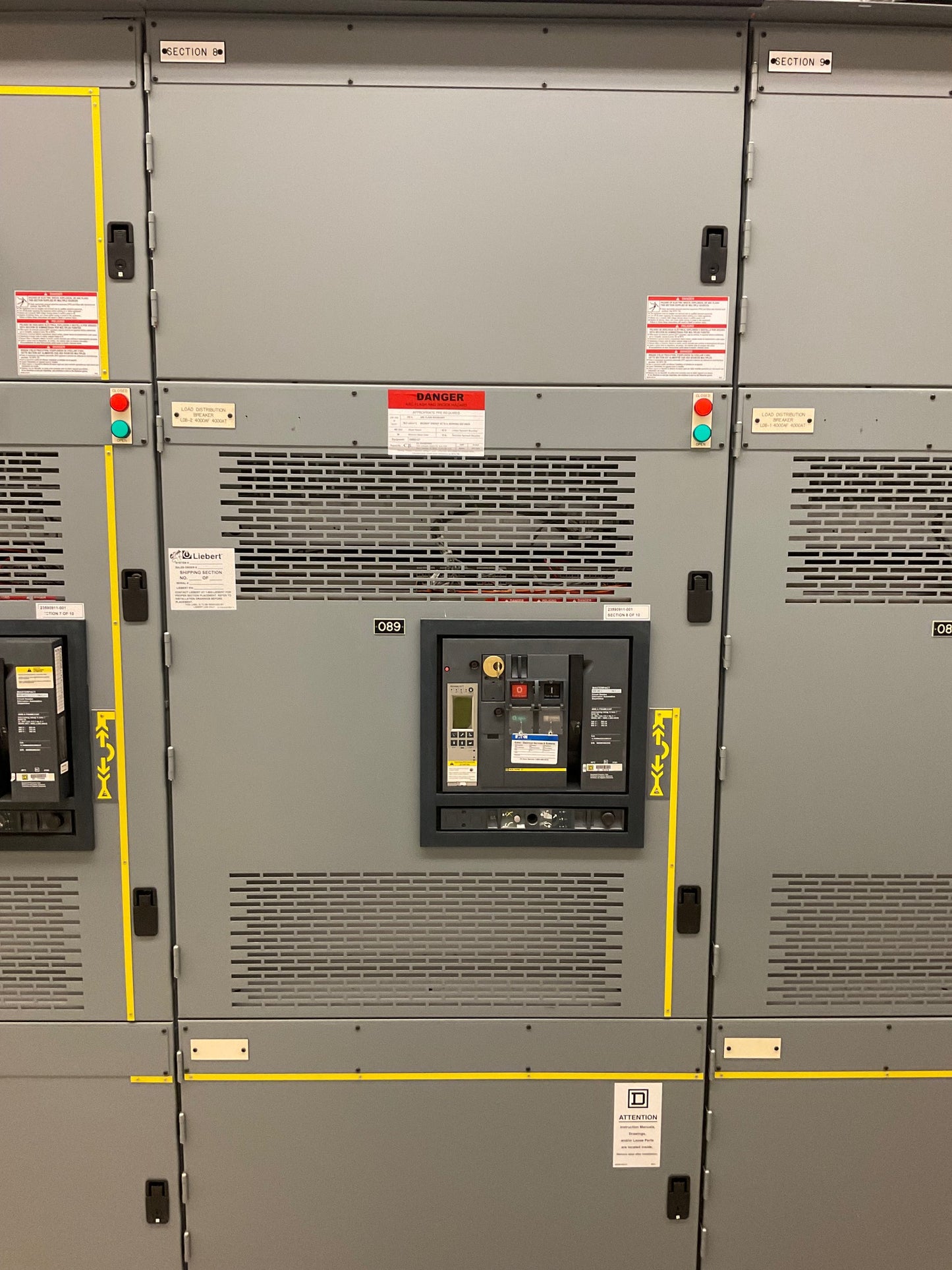 Square D QED-6 Power Style 10 Section Switchgear 4000A 480/277V 60hz 3PH 23590911-001 Never Energized!