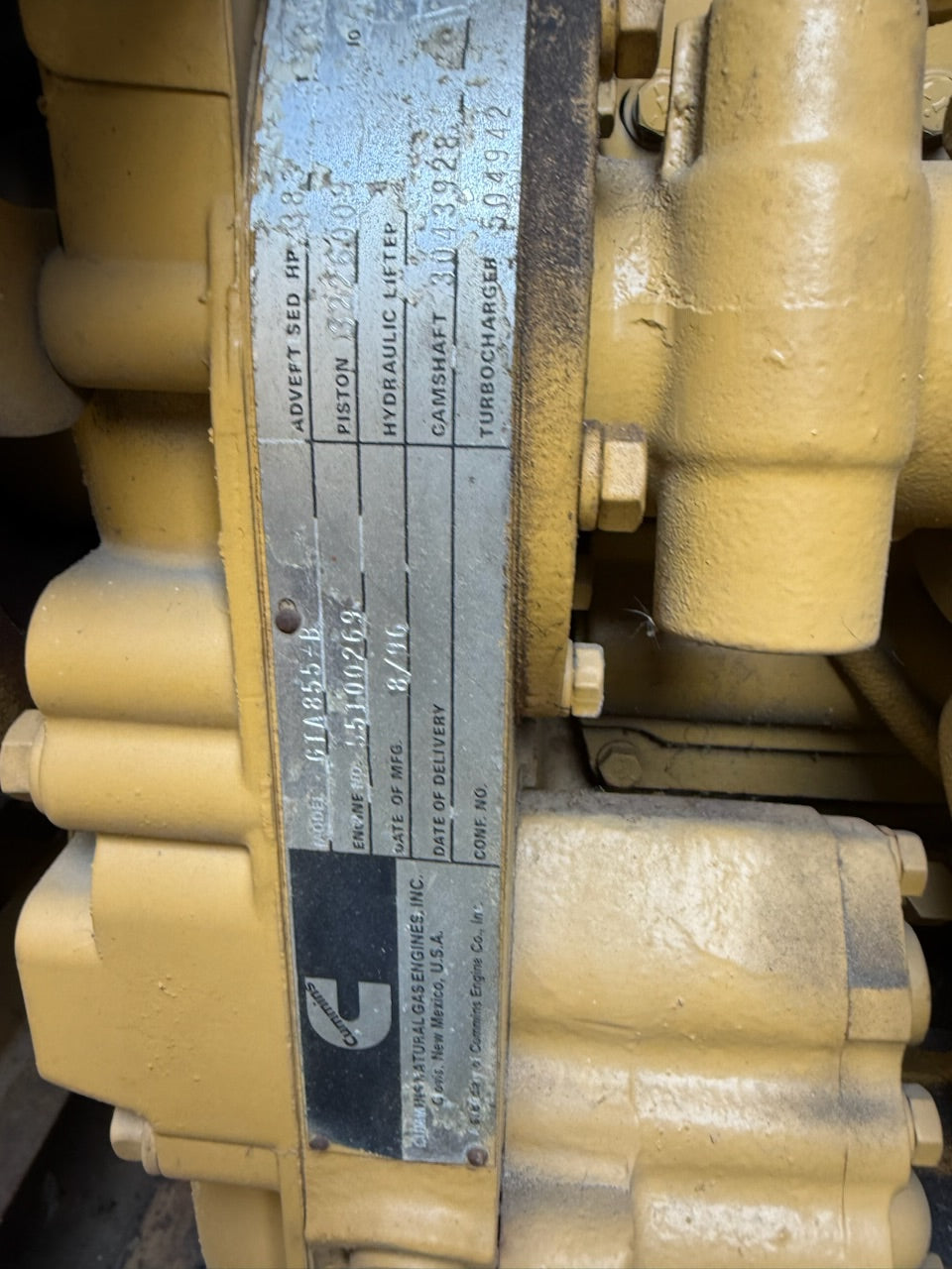 250KW Cummins GTA855-B Natural Gas Generator '96