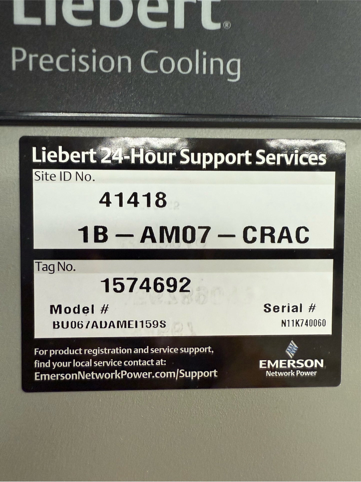 5 Ton Liebert BU067A DAMEI159S CRAC 3PH 460V Upflow 2011