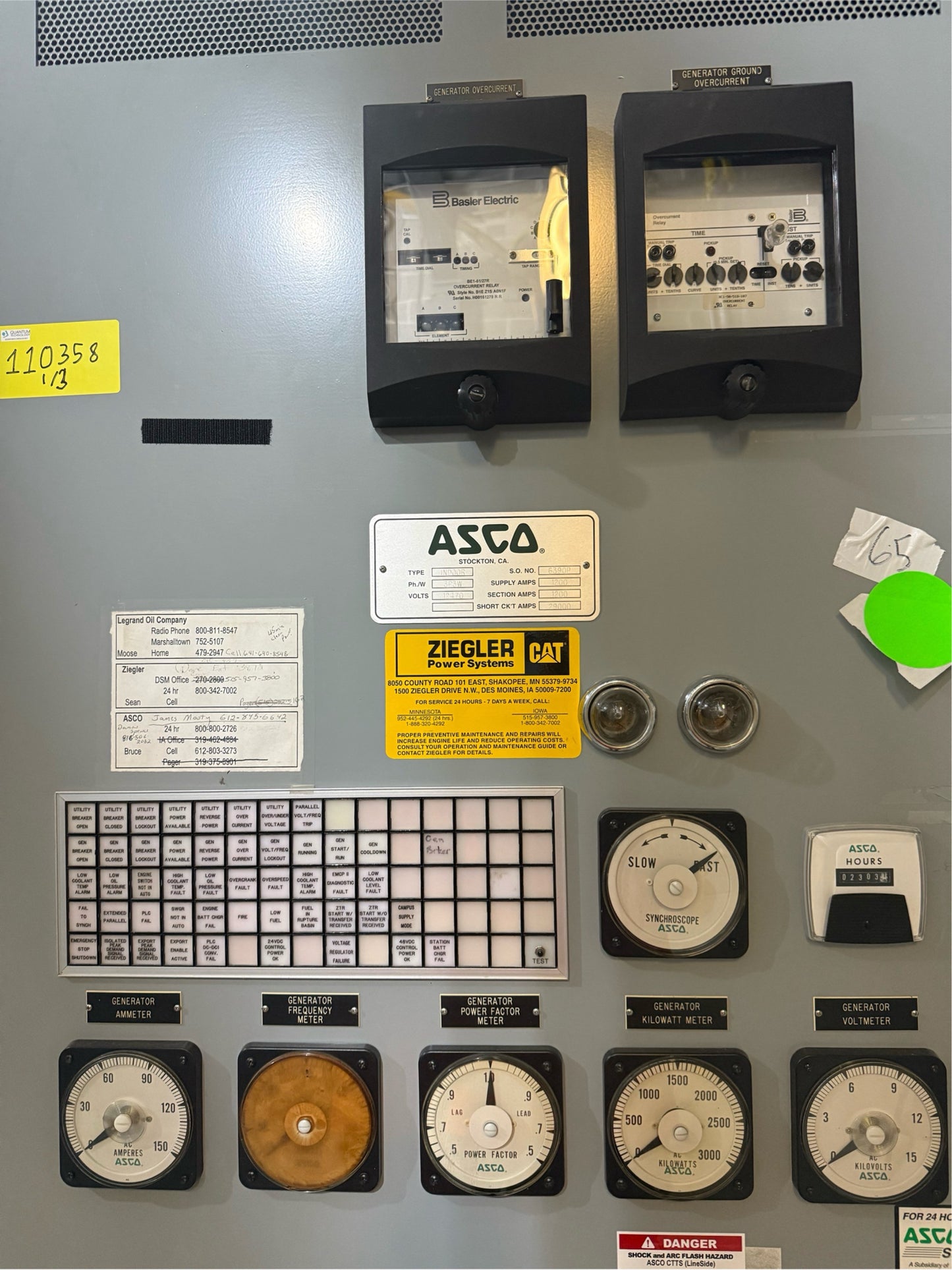 1200A 12470V ASCO 6390P110358 3 Sect GE PowerVac 15KV Switchgear (SKU: 110358)