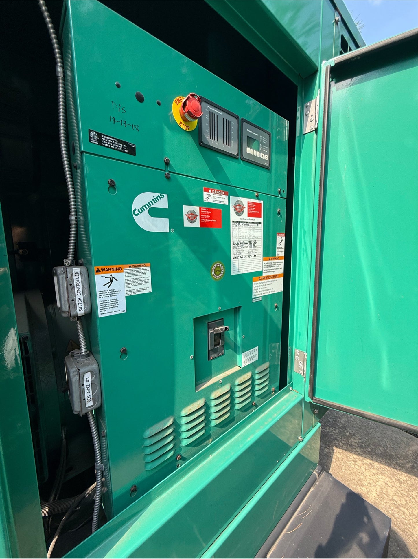 150KW Cummins Onan Diesel Generator 3PH DSGAC 2018 219hrs TESTED