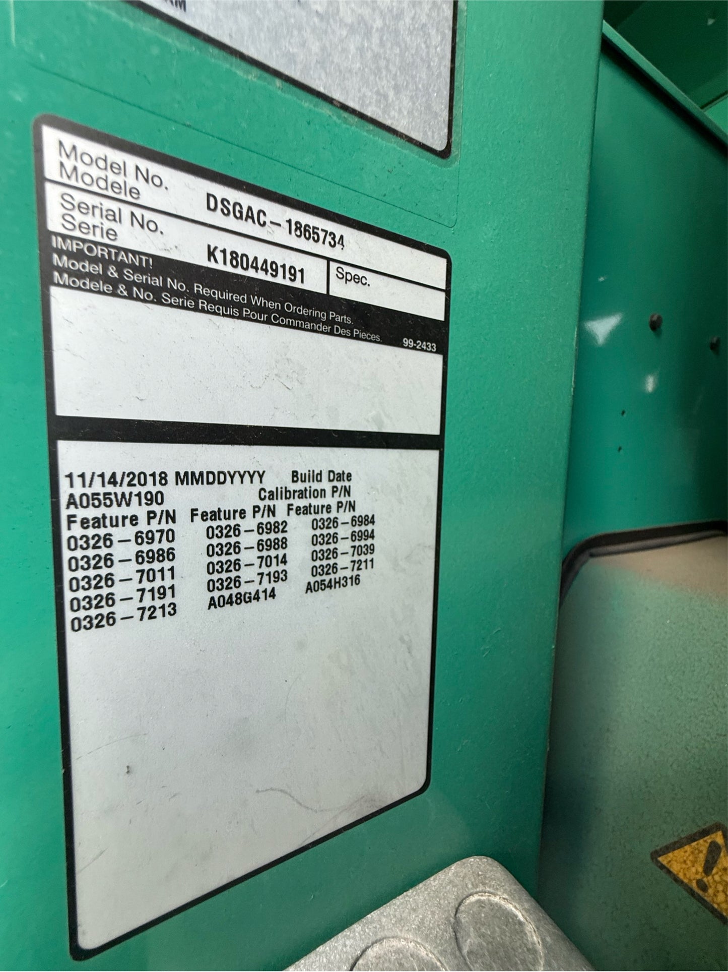 150KW Cummins Onan Diesel Generator 3PH DSGAC 2018 219hrs TESTED