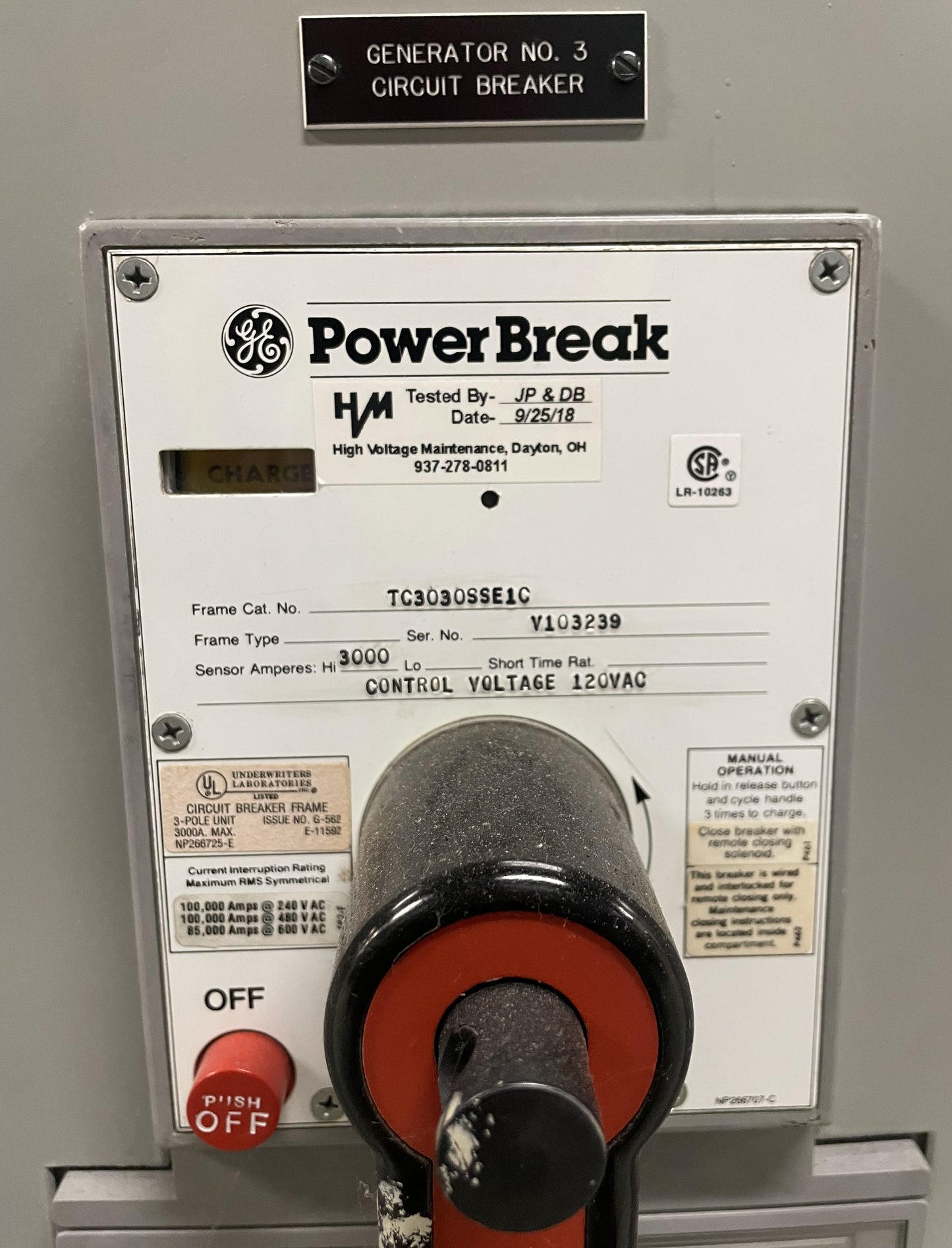 3000A 480V Square D Russelectric GE Power Break Switchgear 8 Section 7 Breaker w/ Bypass Transfer Delay Removal