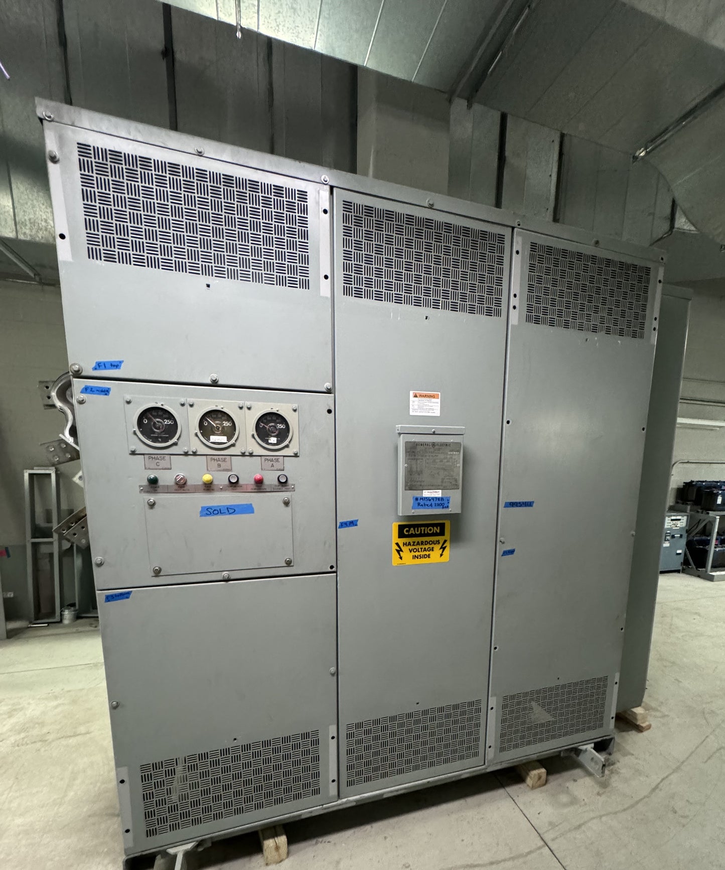 2500KVA GE Transformers 13800v x 480/277 Substation Dry Type Xfrmr #M156438B 2500KVA-CT 06450
