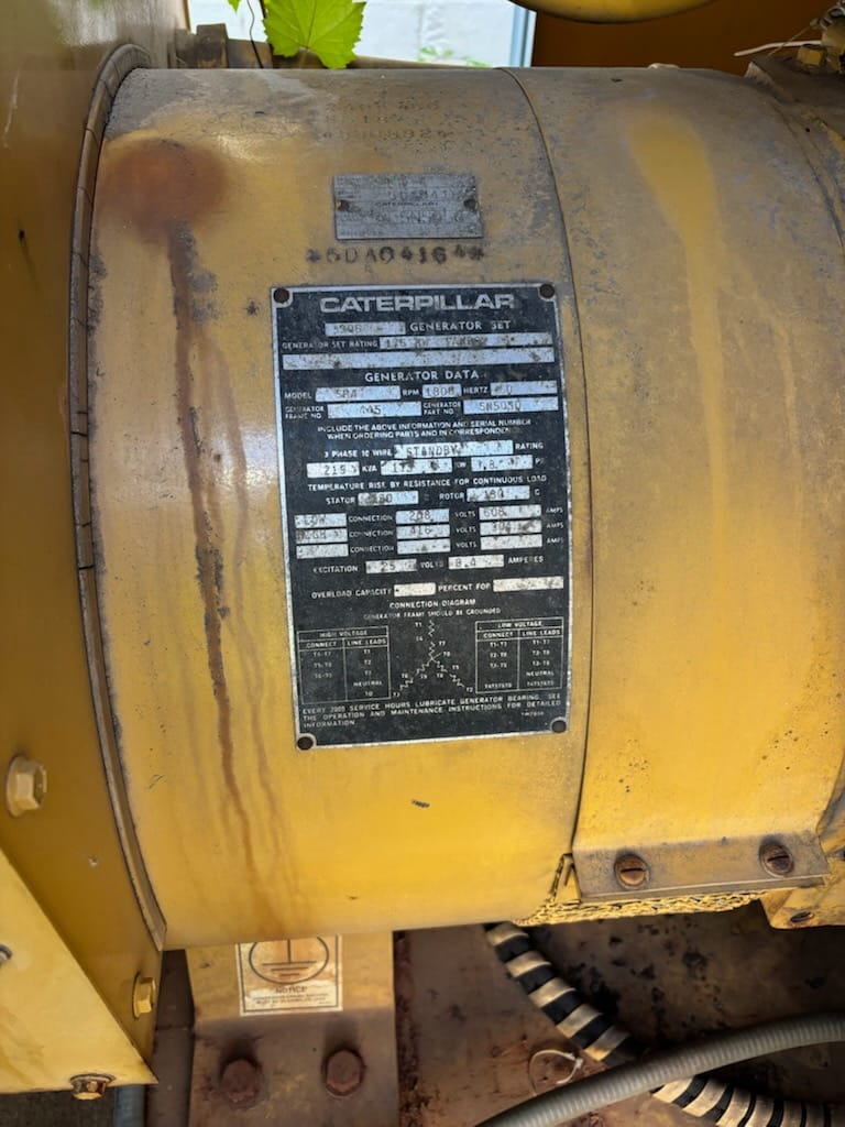 175KW Caterpillar 3306 Diesel Generator 627 Hours Enclosed