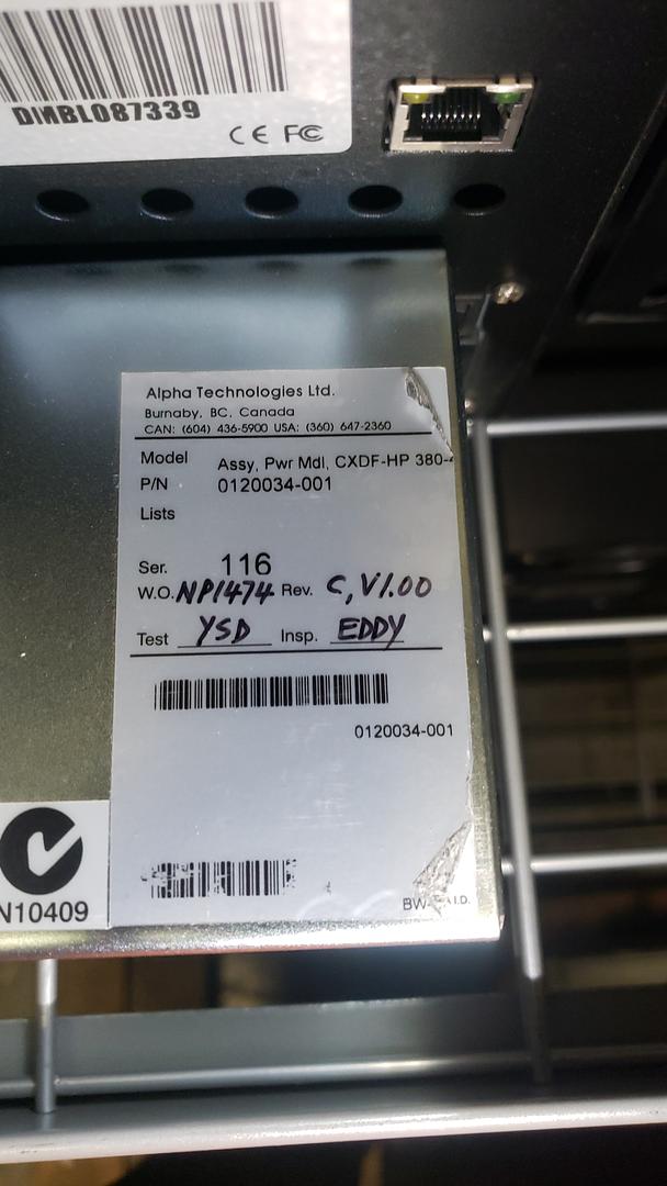 Alpha 300A DC Rectifier 4 Power Mods CXDF-HP 380 020-702-20-53(S6LLST8193)
