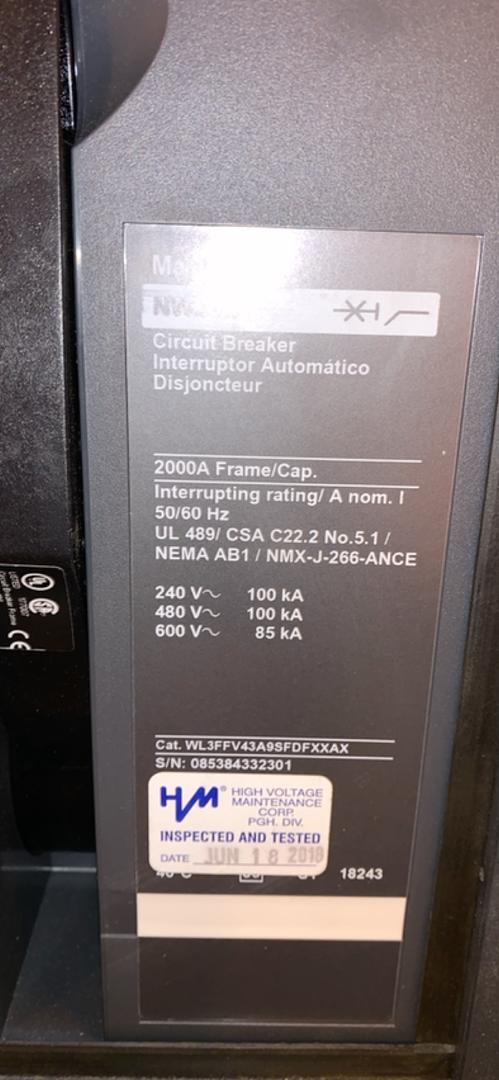 Switchgear LIEBERT UPS SCC w 2 NW20H Masterpact & 2 MG CK1200NA(S6LLST9176)