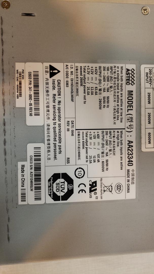 *Pickup Only* Lot of 4 Astec Power Supply 200-240v 50 60hz Aa23340(S6LLST7639)