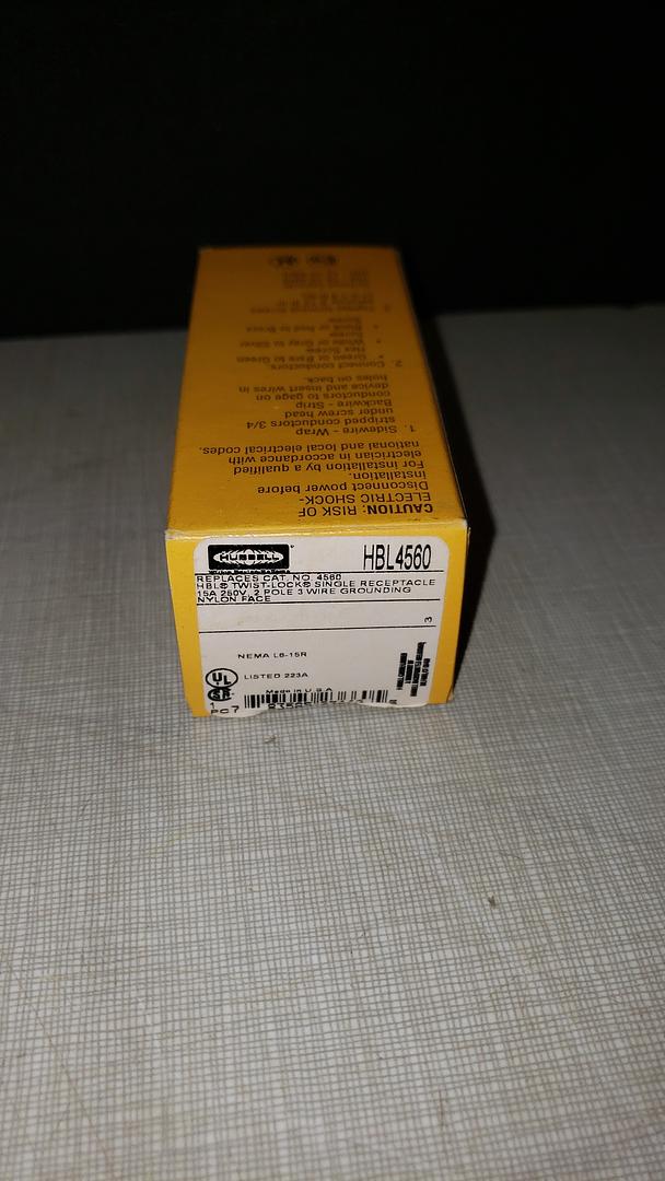 Lot of 8 Hubbell HBL4560CN Twist Lock Receptacle 15A 250V 3-Wire 2-Pole(S6LLST8676)