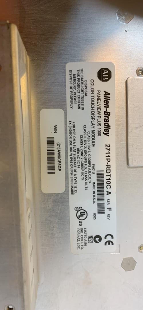 ALLEN-BRADLEY PANELVIEW PLUS 1000 2711P-RDT10C(S6LLST10233)